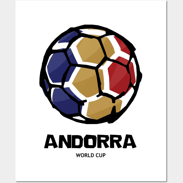 Andorra Football Country Flag Wall Art by KewaleeTee